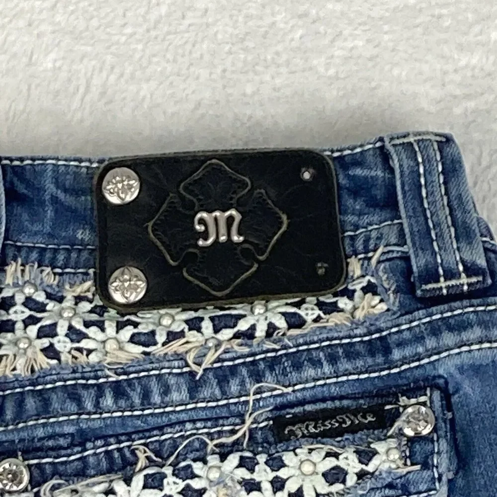Miss Me Capri Womens Low Rise Blue Denim Jeans‎ Size 28